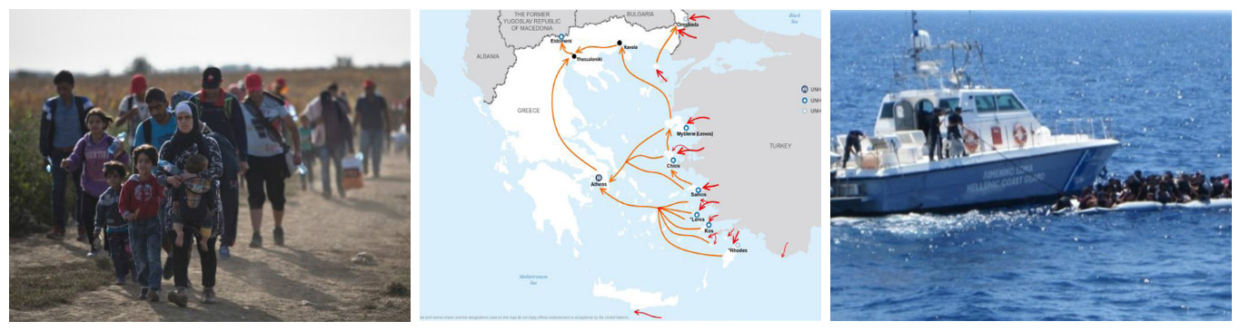 Migrants collage UNHCR Hellenic Coast Guard