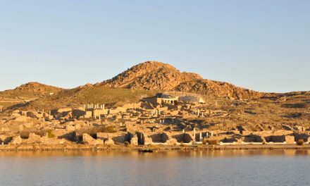 Antony Gormley installation on the island of Delos