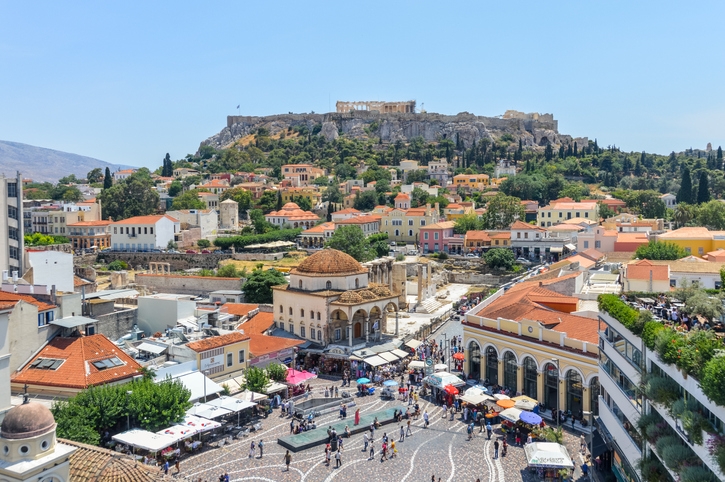 Getty Monastiraki Square in Athens Greece stock photo