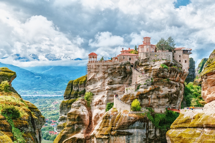 Meteora monastery Greece. UNESCO heritage list stock photo