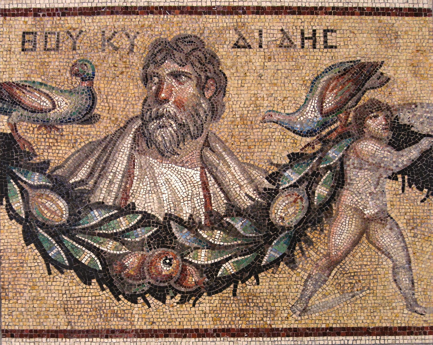 Thucydides Mosaic from Jerash Jordan Roman 3rd century CE at the Pergamon Museum in Berlin