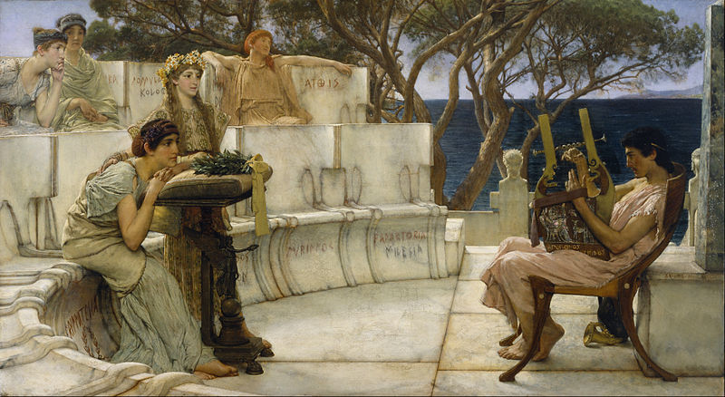 800px Sir Lawrence Alma Tadema R.A. O.M. Sappho and Alcaeus Google Art Project