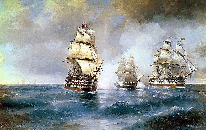800px Aivazovsky Brig Mercury Attacked by Two Turkish Ships 1892