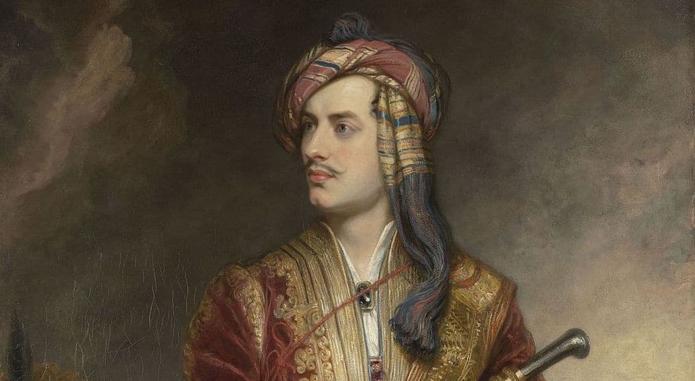 Lord Byron in Albanian Dress by Phillips 1813 credit public domain