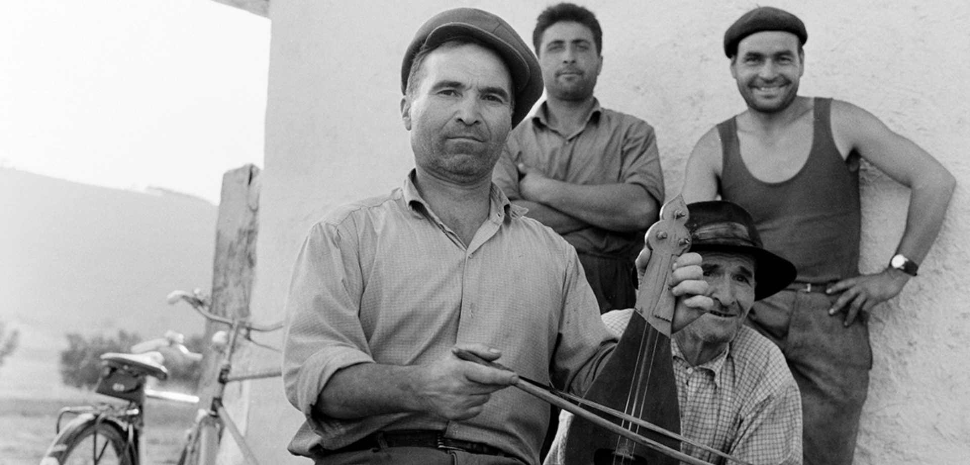 Martin Koenig Vasile Luca an ethnic Bulgarian Kopanka player village of Caugagia Dobrogea Romania 1968