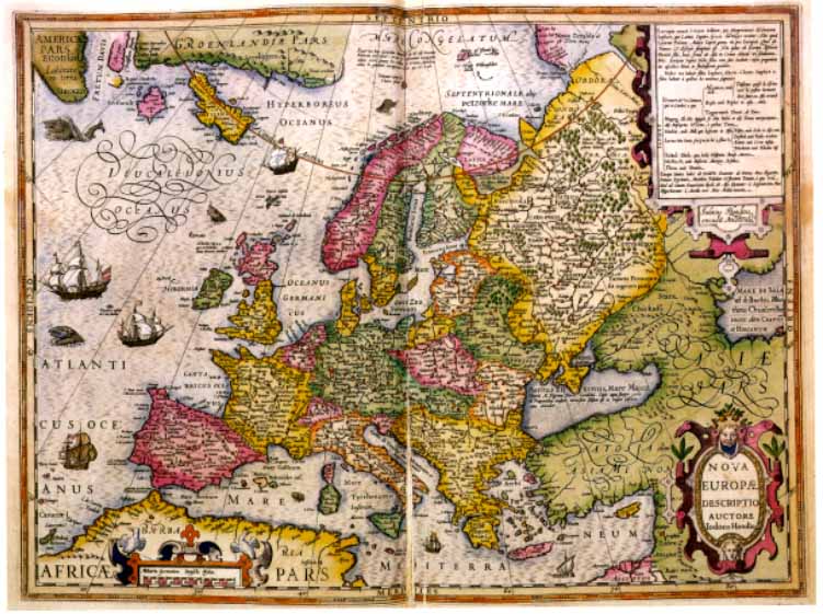 Hondius Nova Europae Descriptio 1619