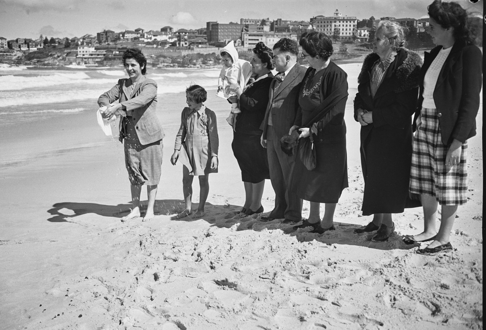 Greek christening party Bondi Beach Sydney September 1946