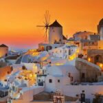 Cycladic architecture, stunningly blending with the endless blue of the Aegean sea