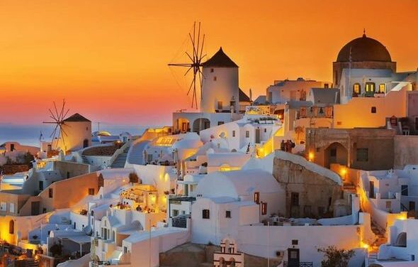 Cycladic architecture, stunningly blending with the endless blue of the Aegean sea